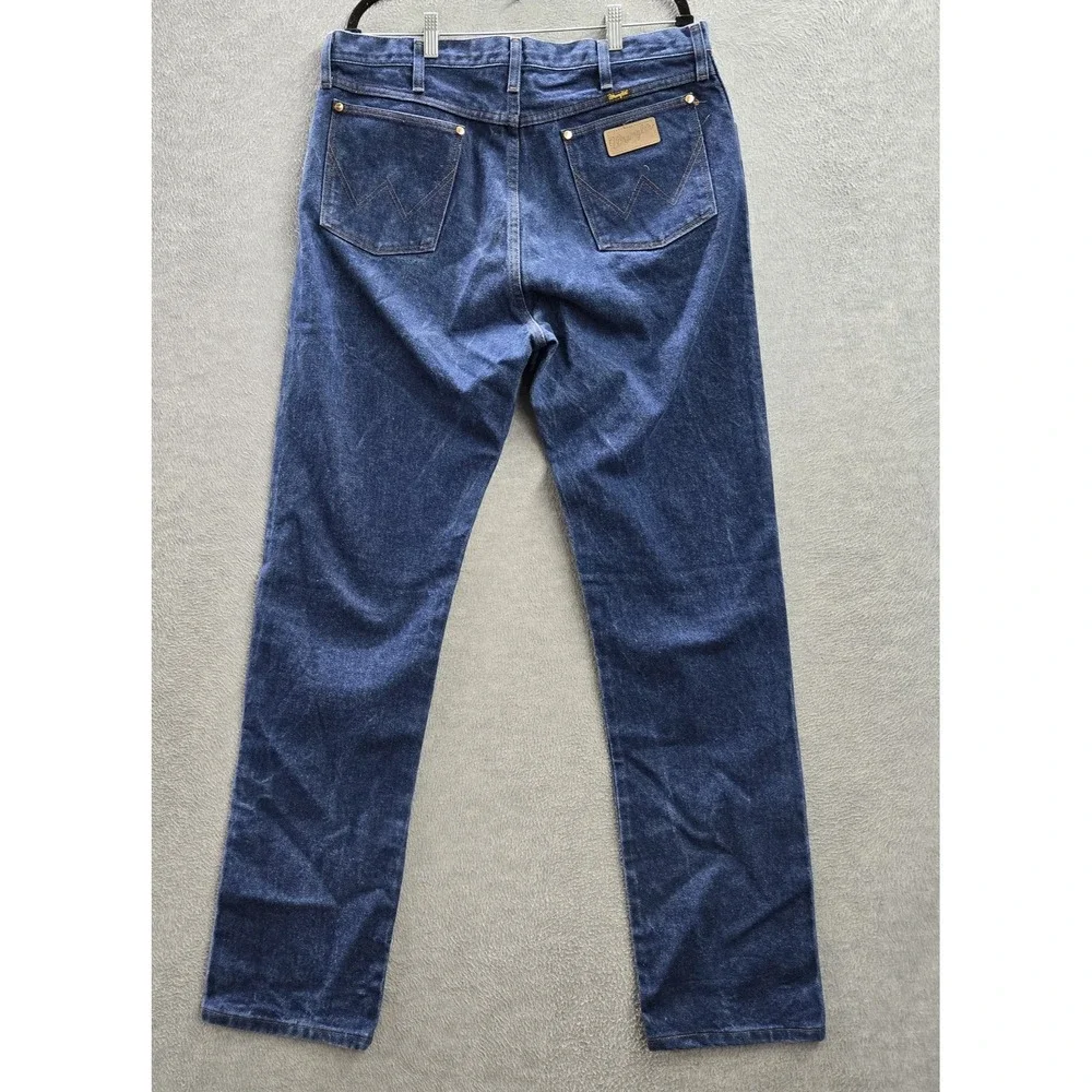 Wrangler‎ Men Jeans 38X36 Blue Denim 13MWZ Cowboy Cut Original Fit Button Rivet